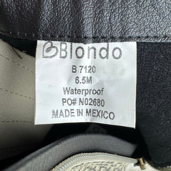 BLONDO QUE SNAKE PRINT‎ LEATHER WATERPROOF BOOTIES IN BLACK NWOB SIZE 6.5M - Picture 9 of 12